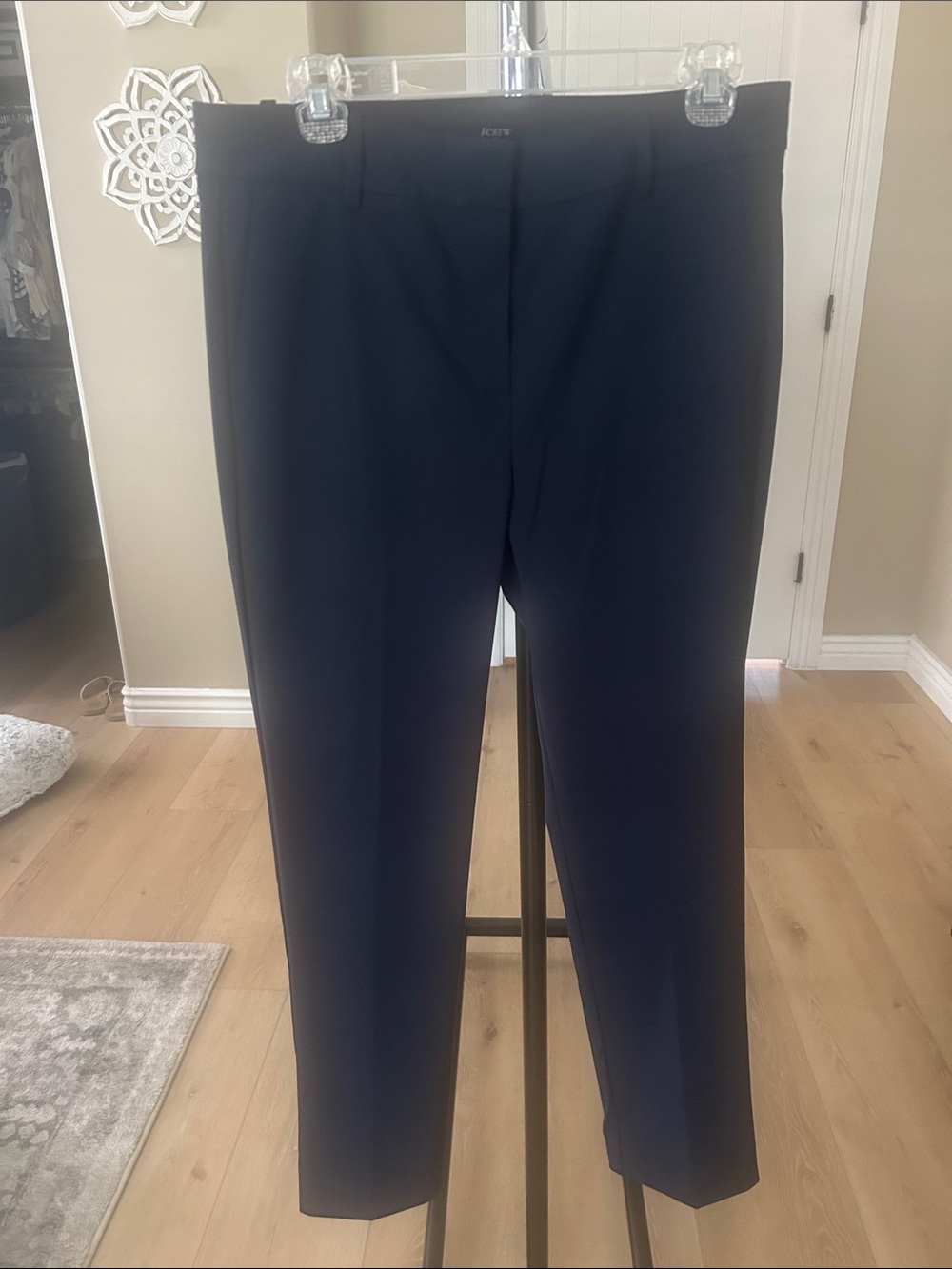 J. Crew Factory Navy Straight-Leg Trousers